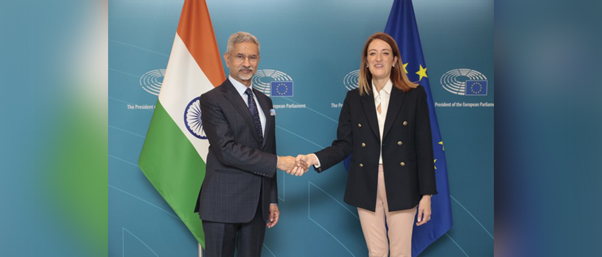 EAM Dr. S. Jaishankar met EP President Roberta Metsola in Brussels to advance India-EU parliamentary ties based on shared democratic values.

